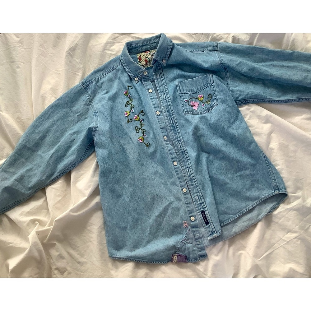 Upcycled Old Navy Denim shirt Medium blue